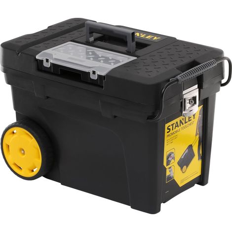 Coffre de chantier Contractor - Divers Compartiments - Plateau Porte Outils - Rainure en V Sur le Couvercle - Volume 53L - Cadenassable -Poignée Télescopique - Polypropylène Résistant (1/5)