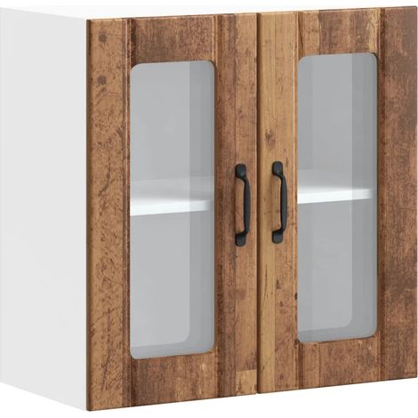 Armario de pared para cocina diseño antiguo espacio optimizado almacenamiento 60 x 31 x 60 cm en madera antigua 020050230 (1/5)