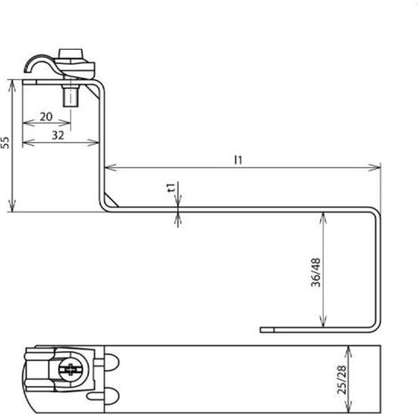 Dehn & Söhne Dachleitungshalter 202050 115/2mm St/tZn