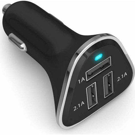 Adaptateur De Chargeur De Voiture Usb 3 Ports Compatible Avec Iphone 6 7 8 9 X Xr Xs 11, Galaxy S10 S9 S8 S7 Note, Téléphones Portables Lg， (1/4)