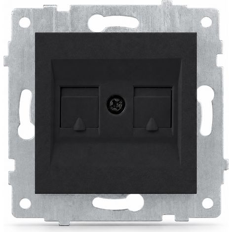 Module RJ45 encastrable 80 mm 16A noir
