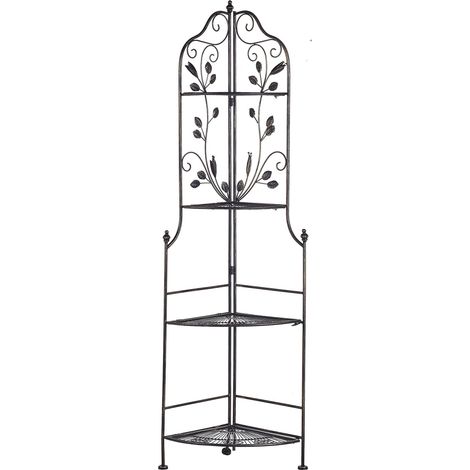 Eckregal SIDERNO Metall 158 cm 35 cm Schwarz