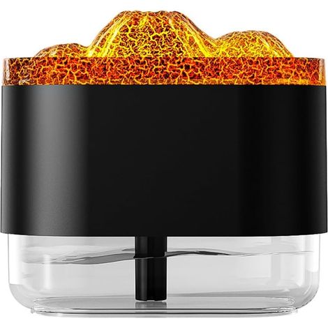 Diffuseur de Flamme Diffuseur D'Huiles Essentielles D'Aromathérapie avec Lumière D'Ambiance Humidificateur à Brume Fraîche 300 ML pour Le Bureau à Domicile -B Facile à Utiliser (1/5)