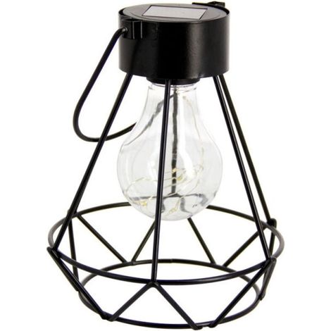 Lampe solaire d'extérieur étanche pour patio, jardin, terrasse, cour arrière, allée (1 pièce) - Noir (1/5)