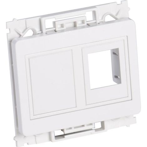 Placa de pared tipo Keystone Lanview (2 unidades) para enchufe Opus, color blanco, LVN126160