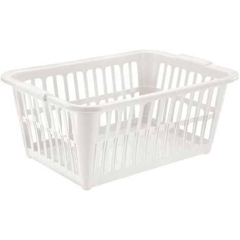 Tontarelli S2215159 Cesta Portabiancheria Traforata 35 L in Polipropilene 58x41x24 cm colore Bianco