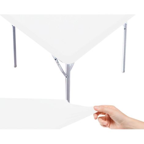 2er-Pack Stretch Tischdecke 85x85cm Weiß, Outdoor, Knitterfrei, Waschbar