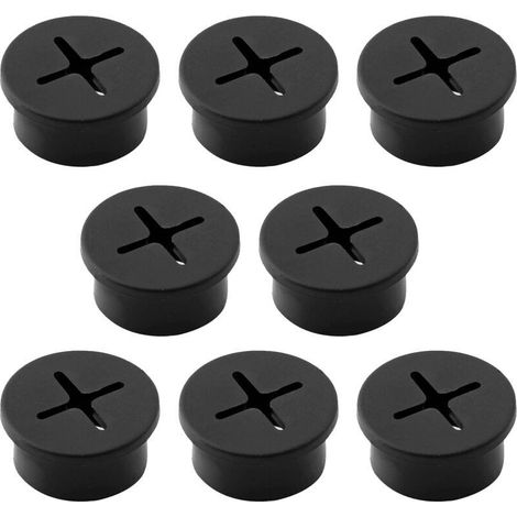 Lot de 8 Passe-Câbles en Caoutchouc Étanches et Anti-Poussière pour Bureau - JINFGERNE - Protection et Organisation des Câbles, Installation Facile, Idéal pour Maison et Bureau