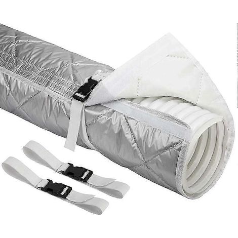 Gaine de protection matelassée pour tuyau de climatiseur, gaine isolante pour tuyau de climatiseur avec 2 boucles, climatiseur
