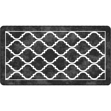 Maison Exclusive - Teppich Waschbar Schwarz und Weiß 80x150 cm
