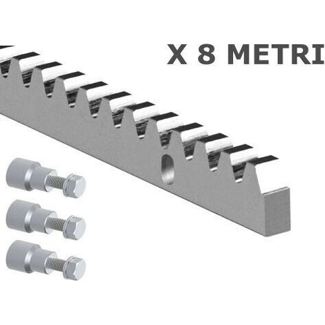 Kit Cremagliera 30x12 8 Metri M4 Acciaio Zincata Zincato Per Cancello Scorrevole