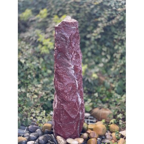 Plum Red Monolith Water Feature - Chunky Bordo - 70-80cm H x 25-30cm Base