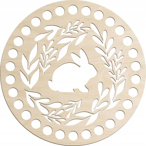 Base in compensato di legno, fondo del cestino pasquale circolare di 15 cm, fondo all'uncinetto (1/5)