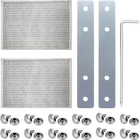 Kit de réparation de sangle de volet roulant, 14-15 mm, kit de réparation de sangle avec 2 plaques en fer antirouille pour stores et stores (1/5)