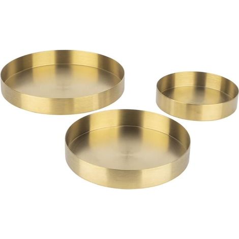 Set ciotole decorative rotonde in metallo, D 13/11/9 cm, oro (3 pezzi)