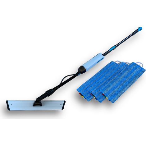 Balai réservoir Carabao velcro Manche ajustable Avec 3 franges 40 cm - Quantité x 1 - Balai à frange avec réservoir (1/5)