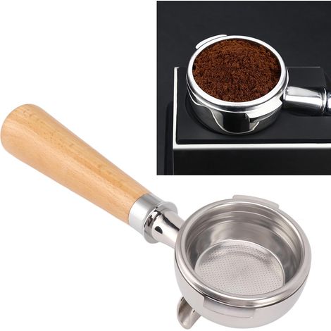 NOWWA Kaffeemaschine mit 58-mm-Doppelauslauf, Griff aus A2-Edelstahl (Naturbuche-Holzfarbe) (1/5)