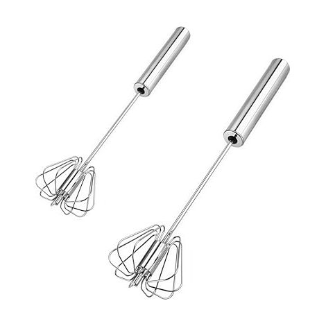 Frusta in acciaio inox, frusta rotante a spinta, frusta da cucina, mixer a pedale, per mescolare, sbattere e montare (25,4 cm + 30,5 cm) (1/5)