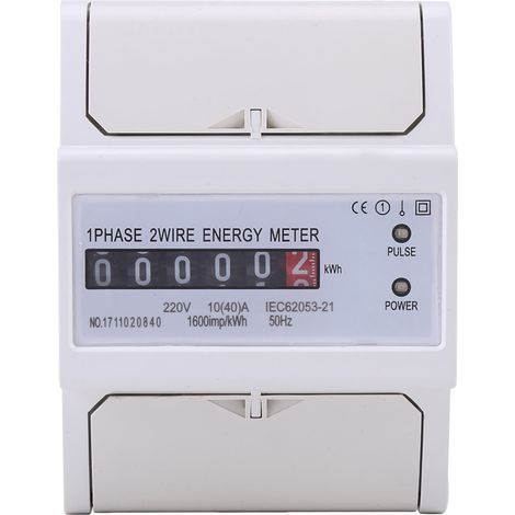 Elektronischer Energiezähler kWh 1-phasig 2-adrig auf DIN-Schiene 10(40)A (1/5)