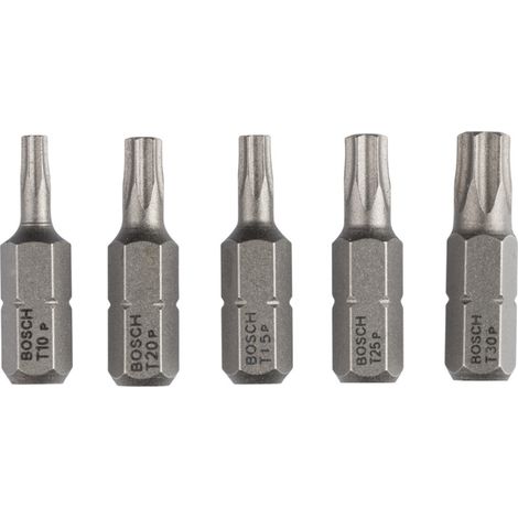 Bosch 5tlg. Schrauberbit-Set Extra-Hart (Torx®) T 10 T 15 T 20 T 25 T 30 25 mm (1/5)