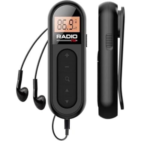 Mini Radio personnelle Portable FM, Radio Rechargeable avec Meilleure réception de Nouvelles/Diffusion, écouteurs stéréo, Longue durée de Vie, Petites radios transistors pour Le Sport, la Course (1/5)