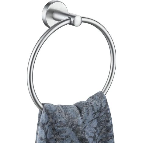 Anillo toallero de acero inoxidable 304 para baño, acabado cepillado.