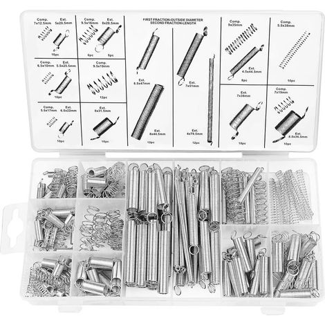 Ressort De Compression - Ressort De Traction - 200 Pièces - 20 Tailles Différentes - Boîte De Rangement - Pour Outils Et Appareils Manuels (1/5)