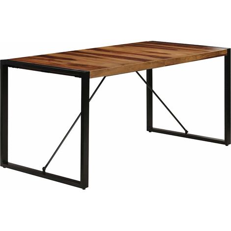 Table à manger Scandinave - Table de salle à manger 160x80x75 cm Bois de Sesham massif BV287562 - BonneVie (1/5)