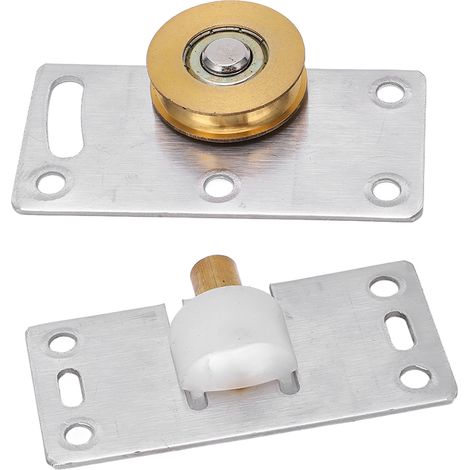 2 ensembles de galets de porte coulissante en laiton et acier inoxydable, poulie pour armoire et placard, diamètre extérieur 30 mm (1/5)