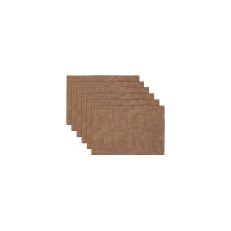 Set de 6 sets de table en cuir marron (1/5)