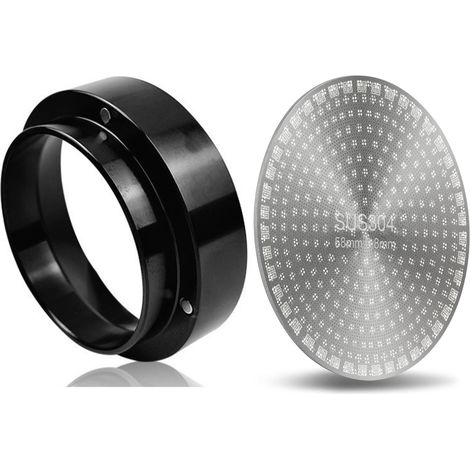58 mm NoirAnneau doseur de café moulu, distributeur d'espresso, distributeur de café moulu magnétique en tissu, anneau d'extraction, ensemble de filtres en acier inoxydable (1/5)