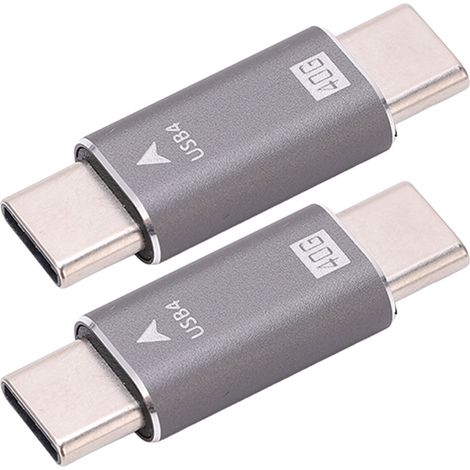 2er-Pack USB-C-Adapter (Stecker auf Stecker), 8K 40 Gbit/s 100 W Schnellladung, kompaktes Gehäuse aus Aluminiumlegierung, Mini-USB-C-Anschluss für PC (1/5)