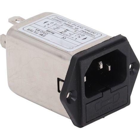 Filtre anti-interférences électromagnétiques (EMI) pour alimentation électrique, suppresseur de bruit et de signaux parasites, 115 V/250 V (1/5)