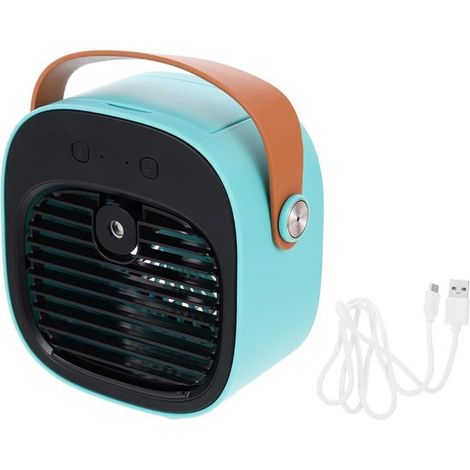 Mini refroidisseur d'air et ventilateur de table portable avec réservoir d'eau, rafraîchisseur pour bureau et chambre, maison et bureau, bleu (1/5)