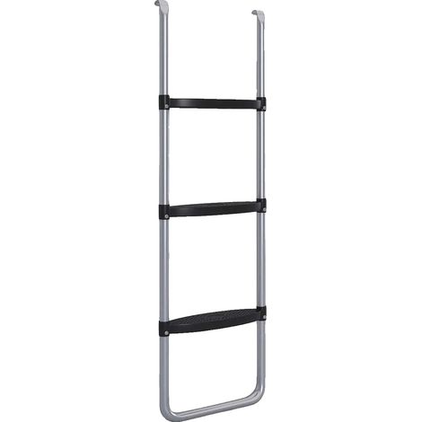 Escalier de trampoline, design à 3 marches, construction en acier durable, Gris Clair (1/5)