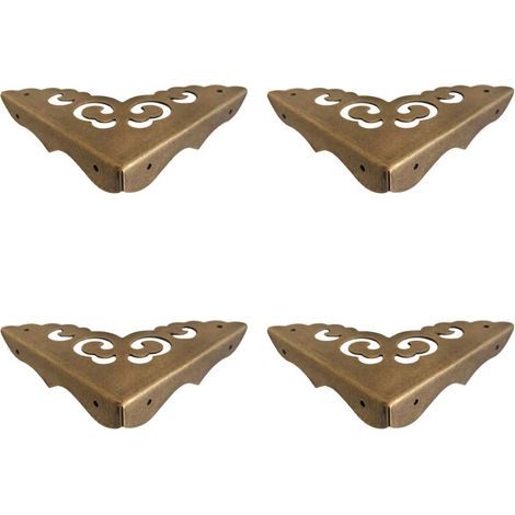 Quincaillerie de meubles anciens accessoires en cuivre protecteur d'angle de bagage (4 pièces 63mm) (1/5)