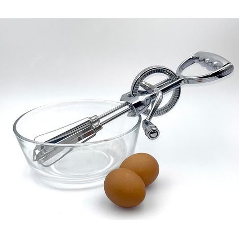 Manuelle Eiermaschine - Handkurbel - Eiermaschine mit Doppelkopf aus Edelstahl - (1- Groß - Silber) (1/5)
