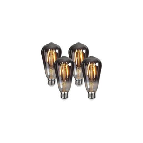 Ampoule Edison,4 Pièces E27 ST64 4W Ampoule LED Vintage Lampe Décorative Ampoules Rétro Filament Ampoule Antique Blanc Chaud pour Restaurant, Café, Windows,Showrooms,Ampoules à Incandescence (1/5)