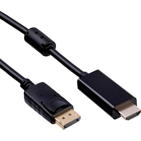 Câble de raccordement Akyga Fiche mâle DisplayPort, Fiche mâle HDMI-A 1.8 m noir AK-AV-05 Câble HDMI C831942 (1/2)