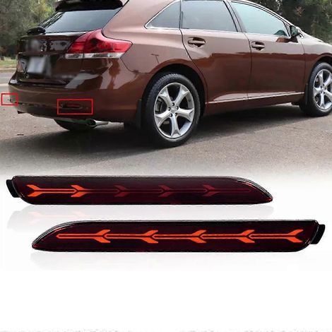 2 reflectores de parachoques traseros con luz intermitente y luz de freno para Toyota Venza 2009-2019 SZRH AF (1/4)