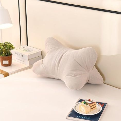 Coussin de soutien cervical et lombaire en forme d’os, oreiller lavable, adapté à la maison, au bureau et en voiture, dimensions : 19,7 x 11,8 pouces, Blanc (1/5)