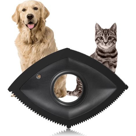 Brosse anti-poils animaux noire (mini épilateur), ramassage poils sur voiture/tapis/canapé/meubles/vêtements (1/4)