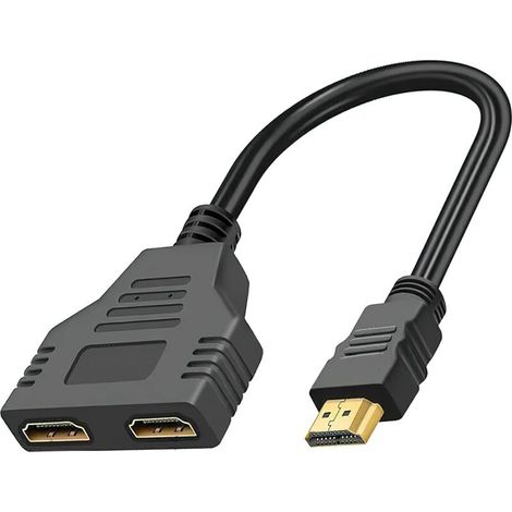 [NEVER USED] HDMI Splitter, HDMI Male to Dual HDMI Female Duplicator Adapter Cable HDMI Male Splitter Converter Adapter High Speed Ultra HD HDMI Splitter Cable