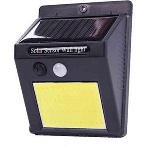 Lampe solaire d'extérieur à LED étanche avec détecteur de mouvement PIR - Lampe murale pour couloir, cour, rue - 48 LED (1/2)