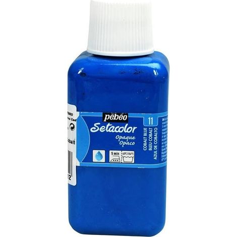 Peinture pour tissu - Pebeo - Setacolor Opaque - 250ml - Bleu cobalt - Haute qualité (1/3)