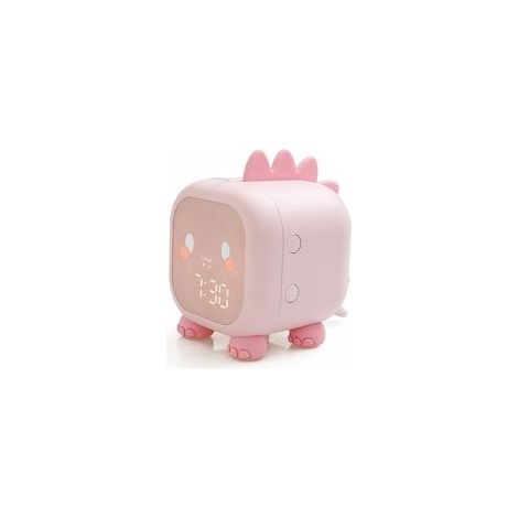 Réveil dinosaure pour enfants – Horloge numérique pour étudiants – Rose – (1/5)