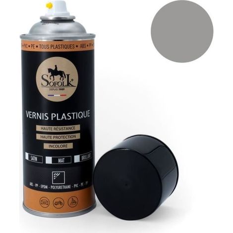 Pintura Plástica - SOFOLK - Gris brillante - Aerosol 400 ml - Alta resistencia - Interior/Exterior (1/2)
