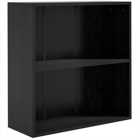 Bibliothèque Meuble étagère noir 2 niveaux avec table réglable (1/5)