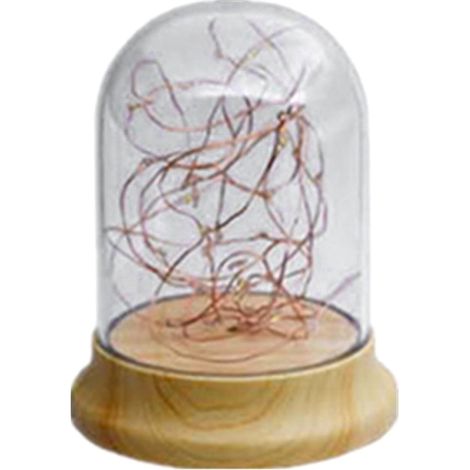 Lampe De Nuit USB - Lampe De Chevet LED - Lampe De Bureau Compacte - 11 X 13,5 Cm - Grains De Bois - 1 Pièce (1/5)