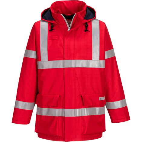 Veste de pluie FR anti-statique Bizflame couleur : Rouge taille XXL - PORTWEST